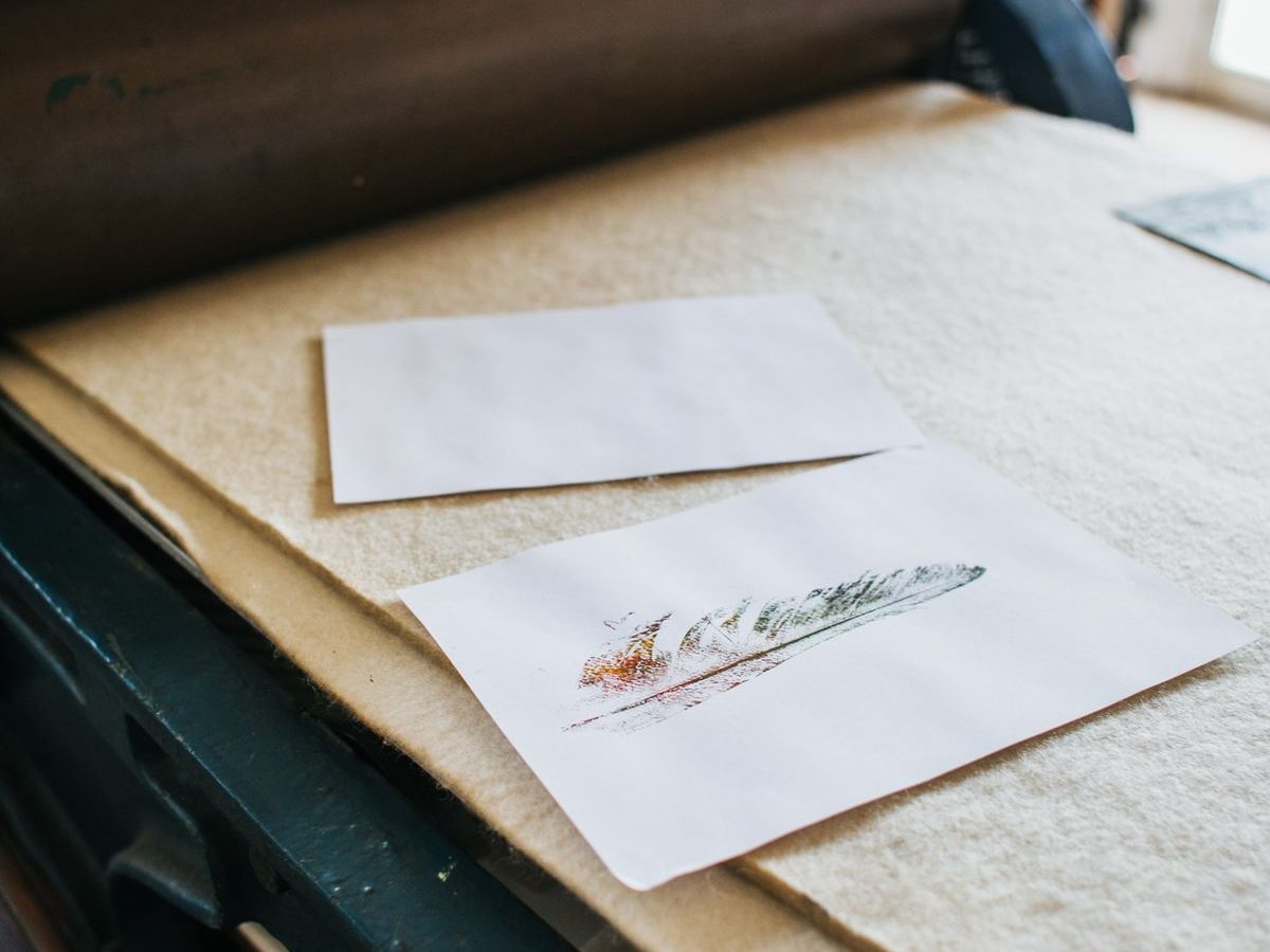 Professional printing press in a modern studio